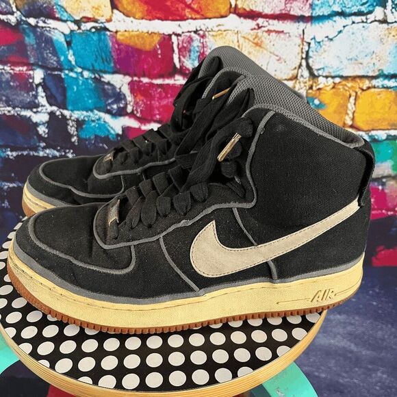 Nike Air Force 1 806403-004 Mens Black Shoes Size US 10​​​ - Picture 5 of 10